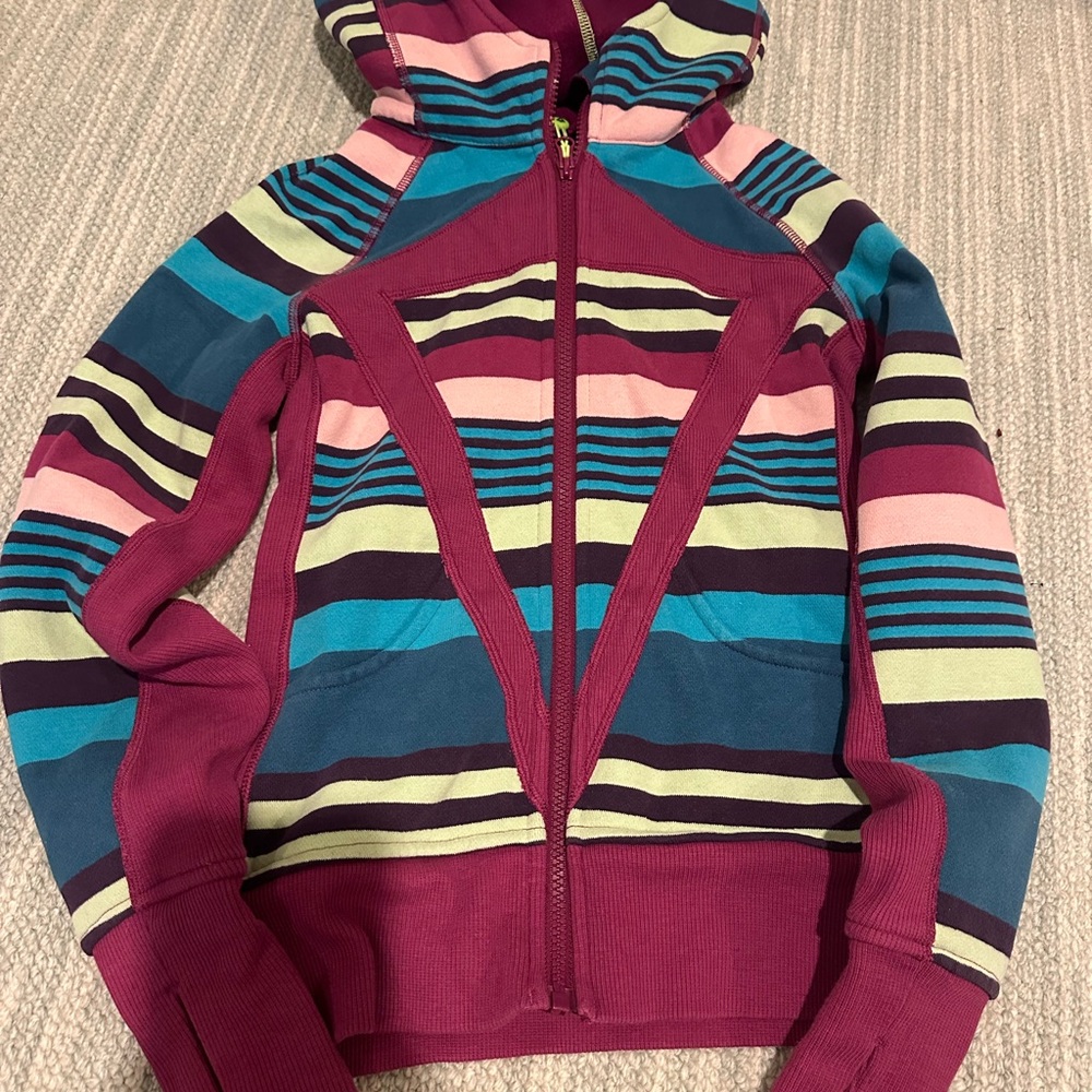 Iviva Striped Multicolor Zip-Up Hoodie